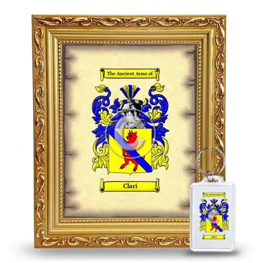 Clari Framed Coat of Arms and Keychain - Gold