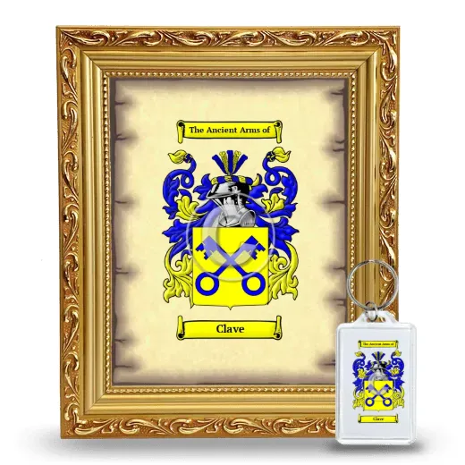 Clave Framed Coat of Arms and Keychain - Gold
