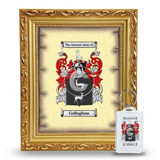 Codingham Framed Coat of Arms and Keychain - Gold