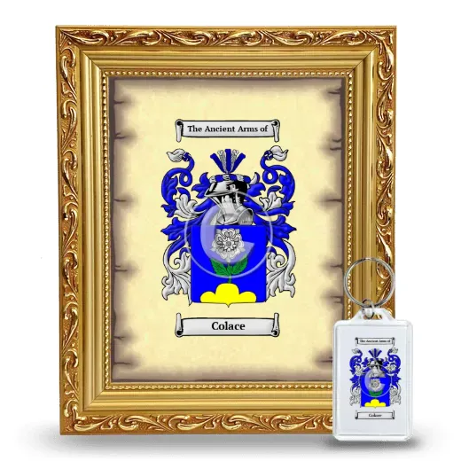 Colace Framed Coat of Arms and Keychain - Gold