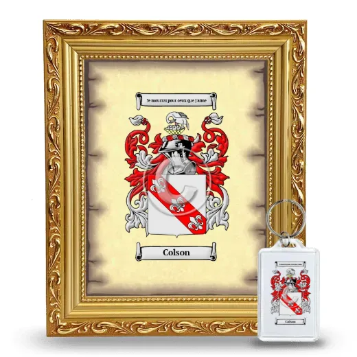 Colson Framed Coat of Arms and Keychain - Gold