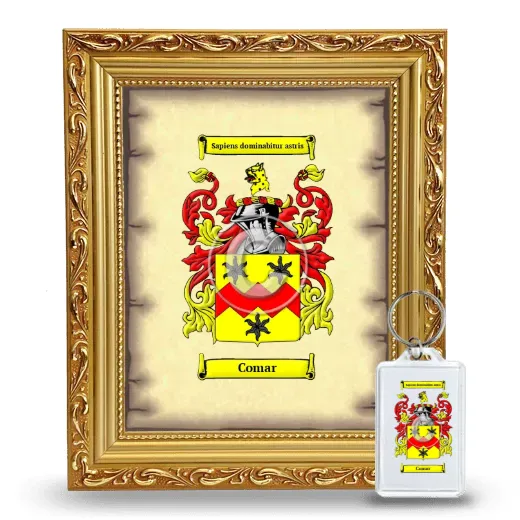 Comar Framed Coat of Arms and Keychain - Gold