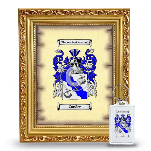 Conder Framed Coat of Arms and Keychain - Gold