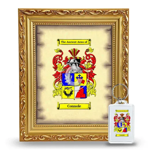 Connole Framed Coat of Arms and Keychain - Gold