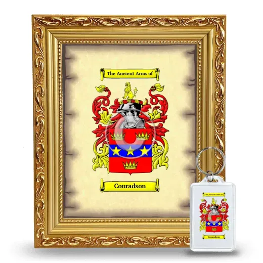 Conradson Framed Coat of Arms and Keychain - Gold