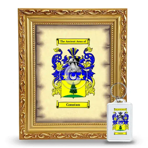 Constan Framed Coat of Arms and Keychain - Gold