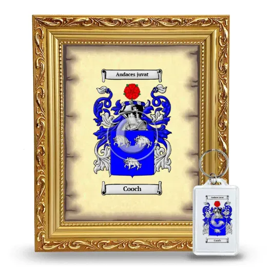 Cooch Framed Coat of Arms and Keychain - Gold