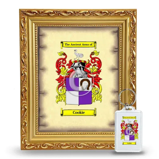 Cookie Framed Coat of Arms and Keychain - Gold