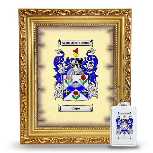 Cope Framed Coat of Arms and Keychain - Gold