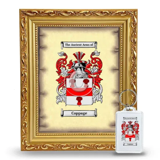 Coppage Framed Coat of Arms and Keychain - Gold
