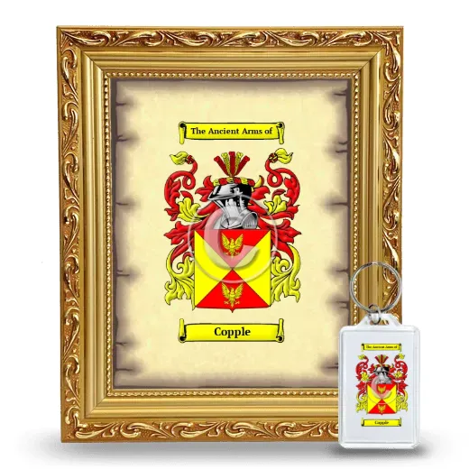 Copple Framed Coat of Arms and Keychain - Gold