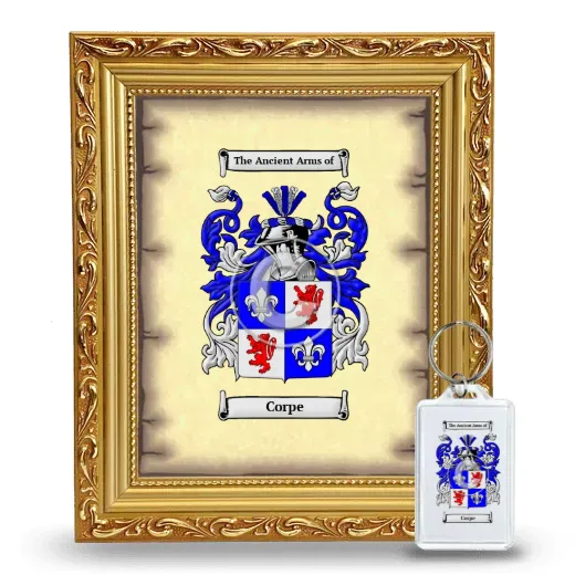 Corpe Framed Coat of Arms and Keychain - Gold