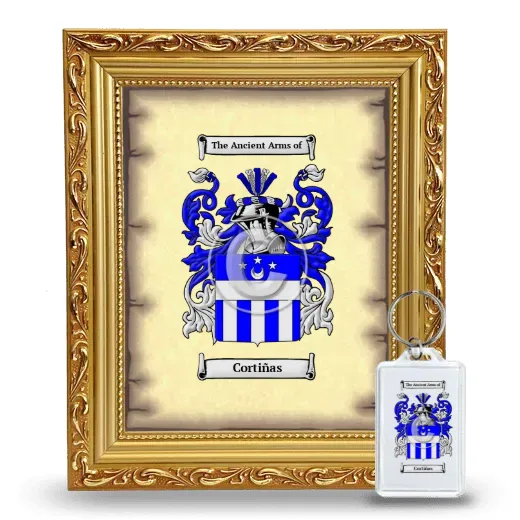 Cortiñas Framed Coat of Arms and Keychain - Gold