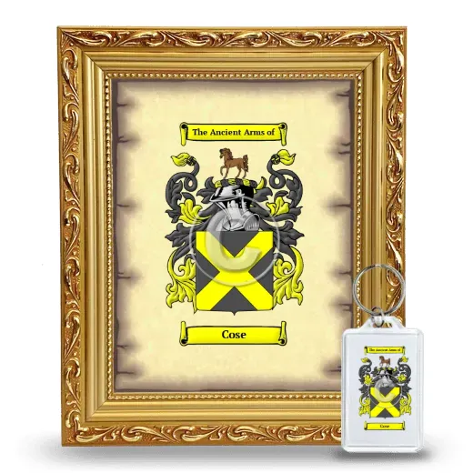 Cose Framed Coat of Arms and Keychain - Gold