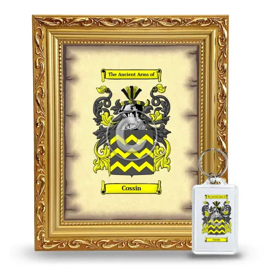 Cossin Framed Coat of Arms and Keychain - Gold