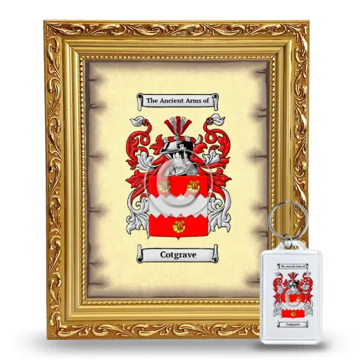 Cotgrave Framed Coat of Arms and Keychain - Gold