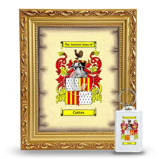 Cottes Framed Coat of Arms and Keychain - Gold