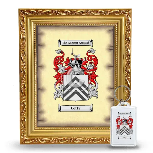 Cotty Framed Coat of Arms and Keychain - Gold