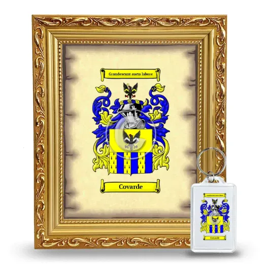 Covarde Framed Coat of Arms and Keychain - Gold