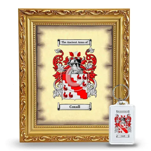 Coxall Framed Coat of Arms and Keychain - Gold