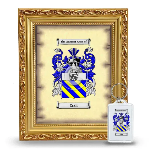 Crait Framed Coat of Arms and Keychain - Gold