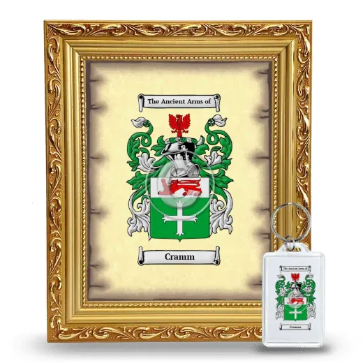 Cramm Framed Coat of Arms and Keychain - Gold