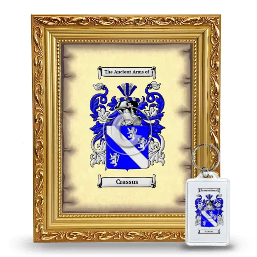 Crassus Framed Coat of Arms and Keychain - Gold