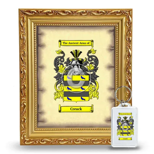 Creack Framed Coat of Arms and Keychain - Gold