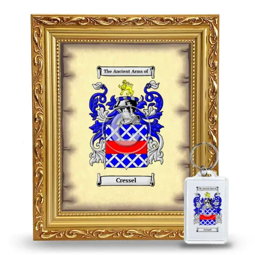 Cressel Framed Coat of Arms and Keychain - Gold