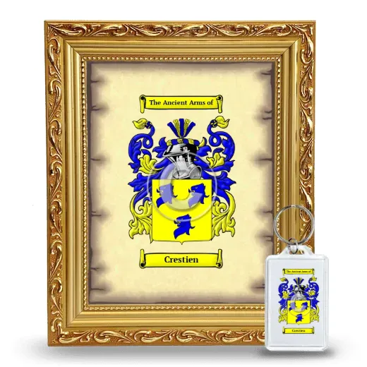 Crestien Framed Coat of Arms and Keychain - Gold