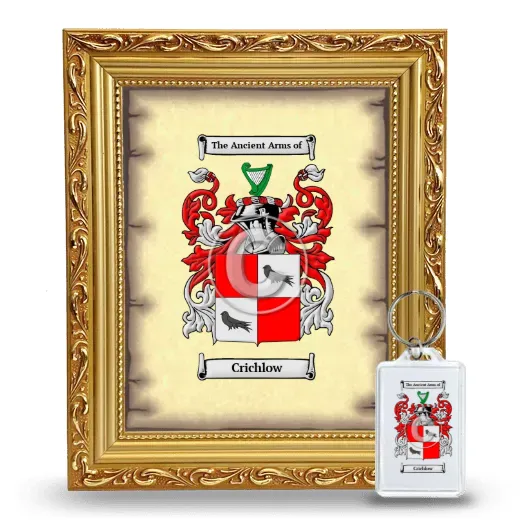 Crichlow Framed Coat of Arms and Keychain - Gold