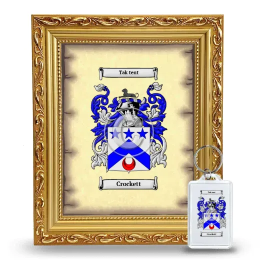 Crockett Framed Coat of Arms and Keychain - Gold