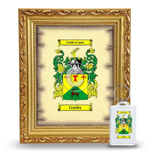 Crosley Framed Coat of Arms and Keychain - Gold