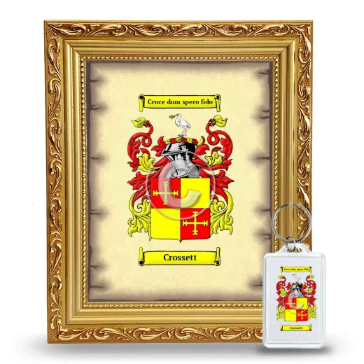 Crossett Framed Coat of Arms and Keychain - Gold