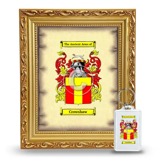 Crowshaw Framed Coat of Arms and Keychain - Gold