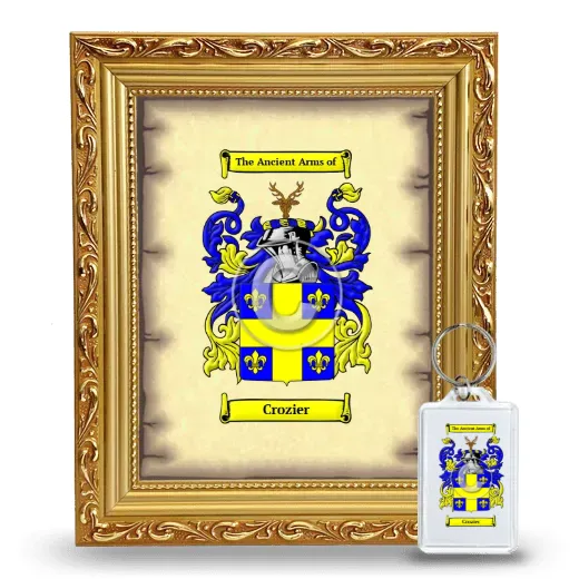Crozier Framed Coat of Arms and Keychain - Gold