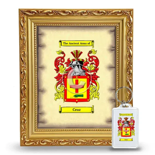 Cruz Framed Coat of Arms and Keychain - Gold