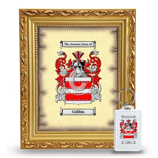 Cubbin Framed Coat of Arms and Keychain - Gold