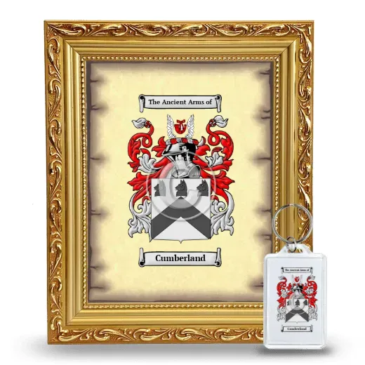 Cumberland Framed Coat of Arms and Keychain - Gold