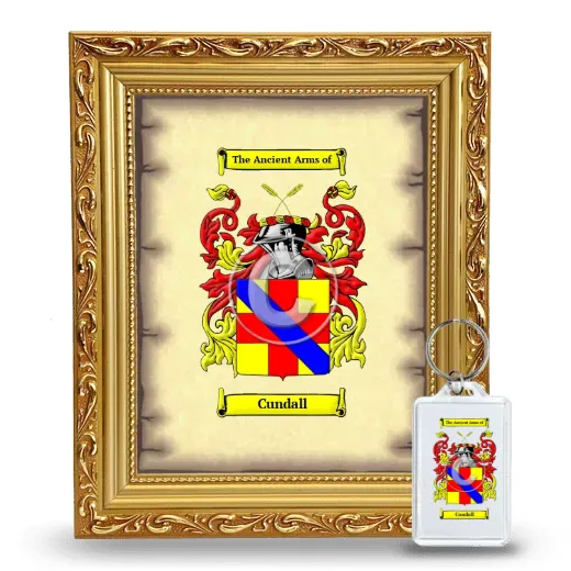 Cundall Framed Coat of Arms and Keychain - Gold
