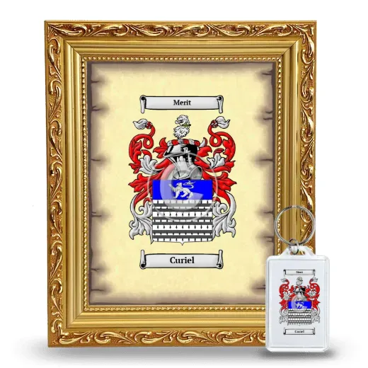 Curiel Framed Coat of Arms and Keychain - Gold