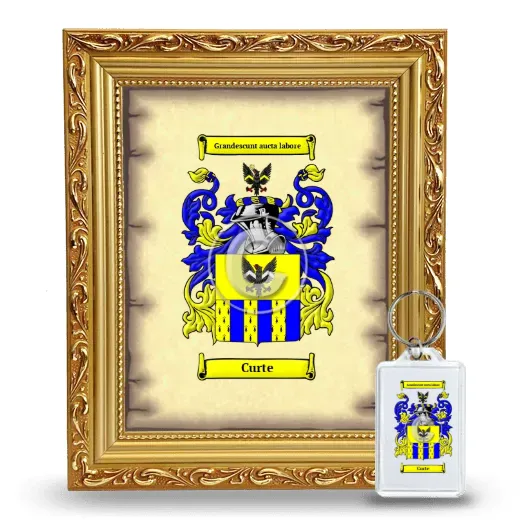 Curte Framed Coat of Arms and Keychain - Gold
