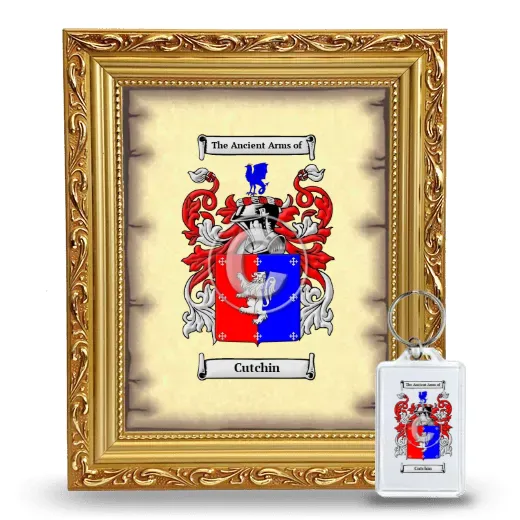 Cutchin Framed Coat of Arms and Keychain - Gold