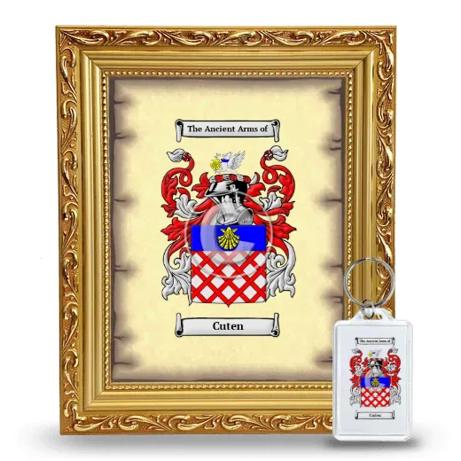 Cuten Framed Coat of Arms and Keychain - Gold