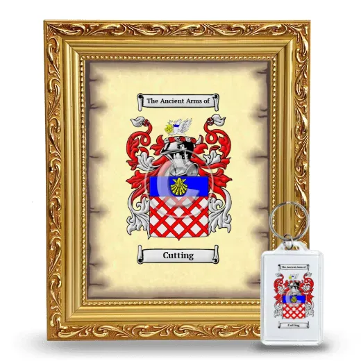 Cutting Framed Coat of Arms and Keychain - Gold