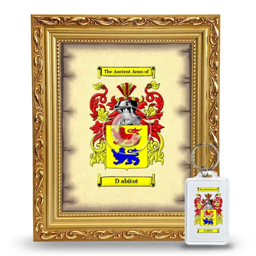 D abitot Framed Coat of Arms and Keychain - Gold