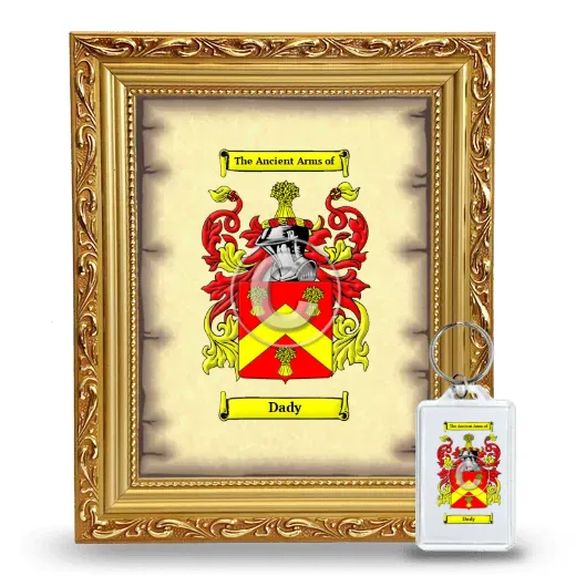 Dady Framed Coat of Arms and Keychain - Gold
