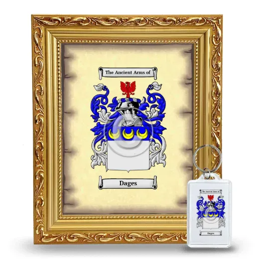 Dages Framed Coat of Arms and Keychain - Gold