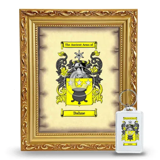 Dahne Framed Coat of Arms and Keychain - Gold