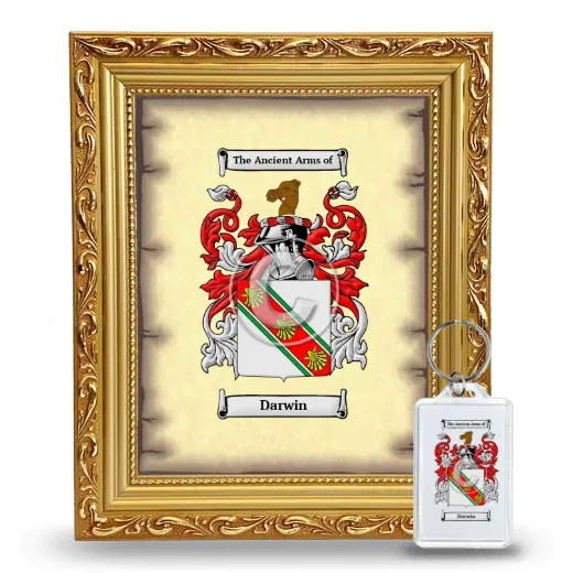 Darwin Framed Coat of Arms and Keychain - Gold